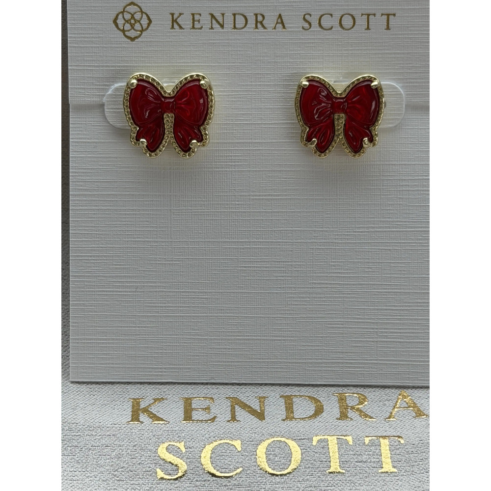 Kendra Scott red bow earrings
